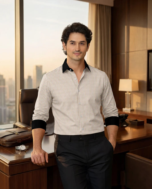 Advero Orange Classic With Black Cuff Caller Shirt
