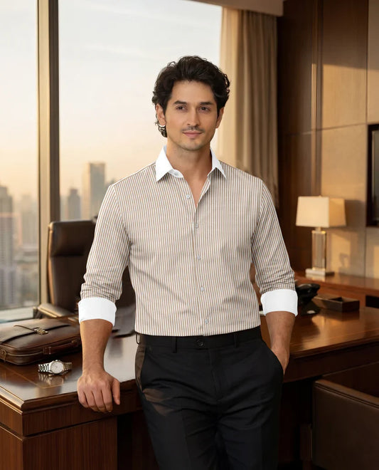 Advero Orange Classic With White Cuff Caller Shirt