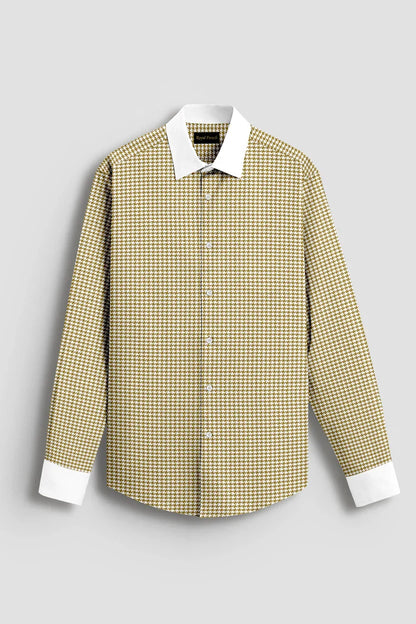 Advero Mustard Yellow With White Cuff Caller Classic Shirt