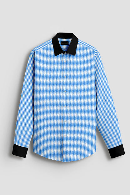 Advero Royal Blue With Black Cuff Collar Executive Shirt