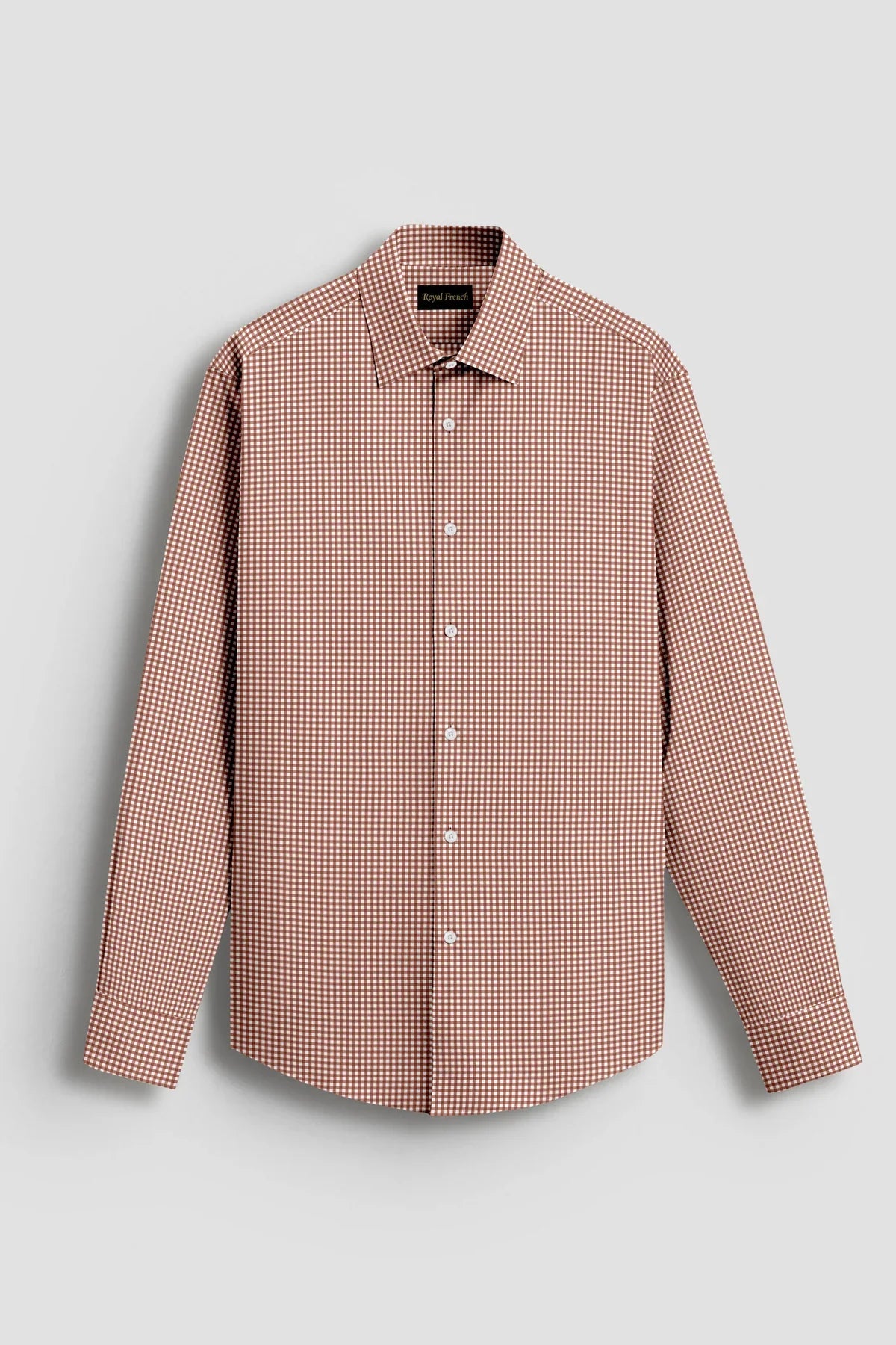 Advero Micro Check Oxford Cotton Maroon Plane  Shirt