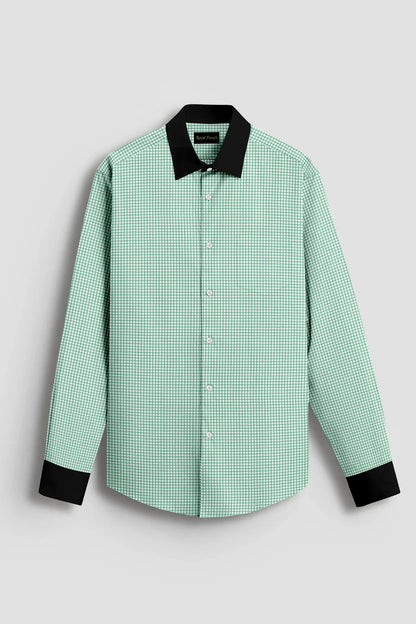 Advero Mint Green  With Black Cuff Caller Classic Shirt