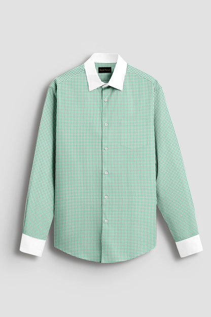 Advero Mint Green  With White Cuff Caller Classic Shirt