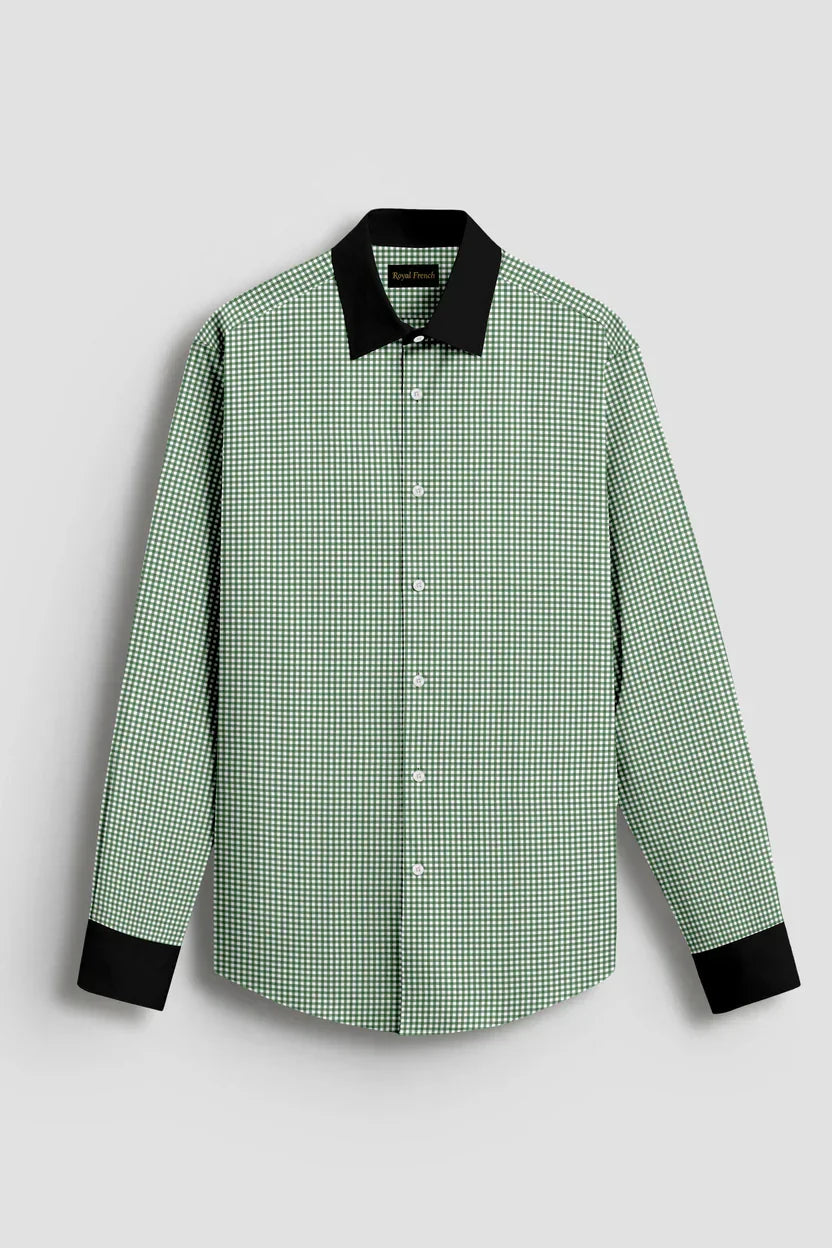 Advero Green Line With Black Cuff Caller Classic Shirt