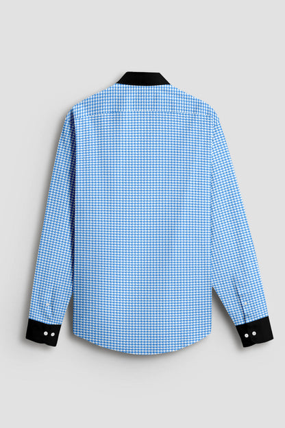 Advero Royal Blue With Black Cuff Collar Executive Shirt