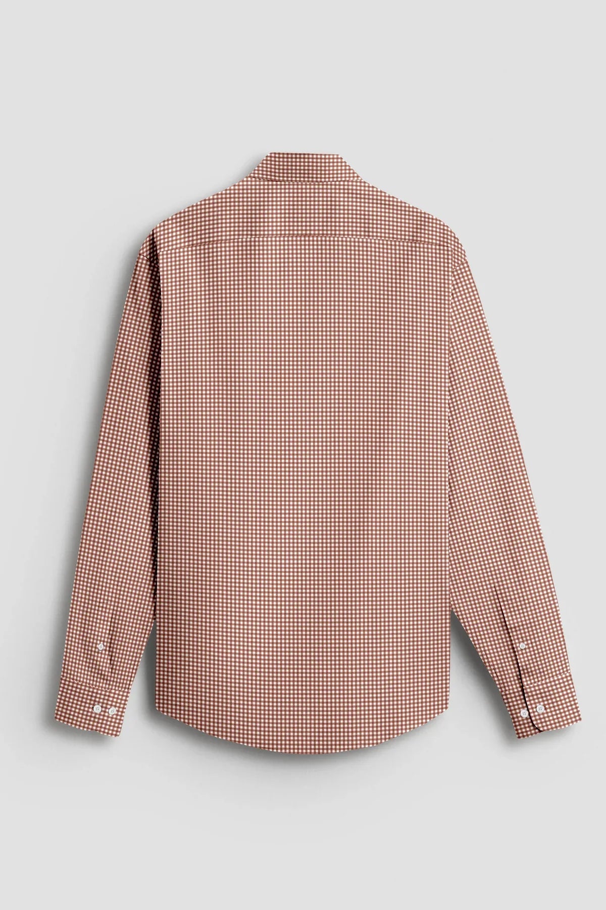 Advero Micro Check Oxford Cotton Maroon Plane  Shirt