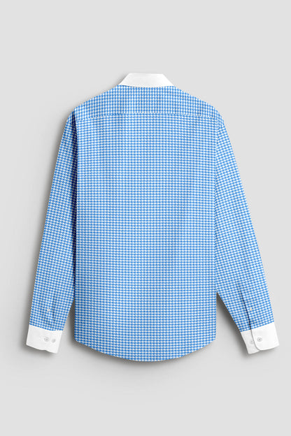 Advero Royal Blue With White Cuff Collar Executive Shirt