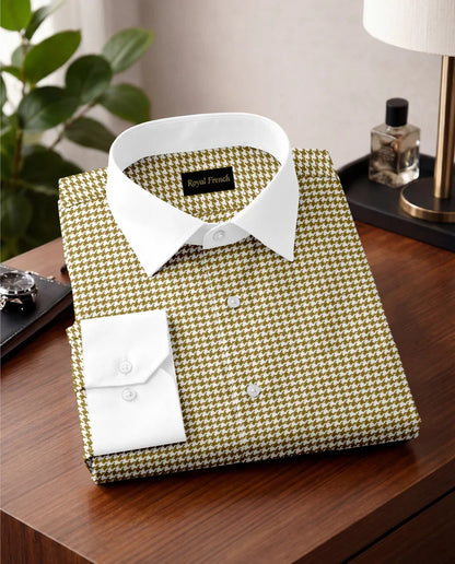 Advero Mustard Yellow With White Cuff Caller Classic Shirt
