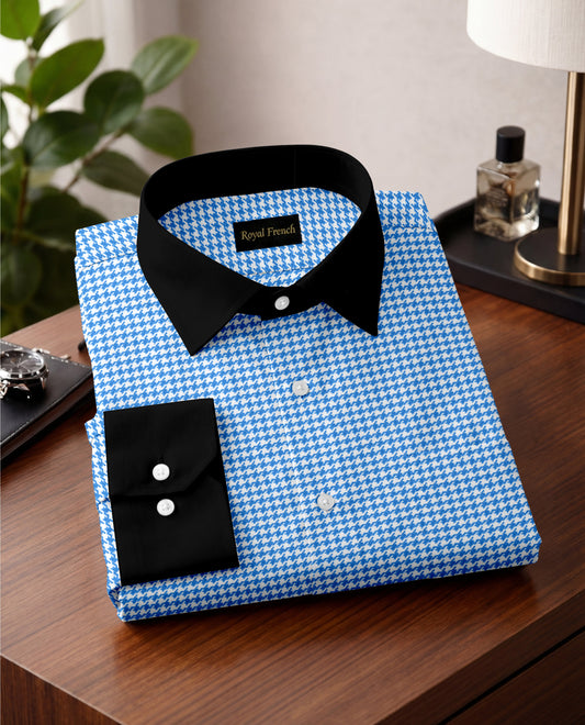 Advero Royal Blue With Black Cuff Collar Executive Shirt