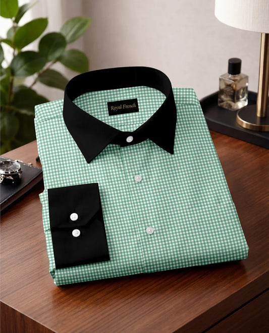 Advero Mint Green  With Black Cuff Caller Classic Shirt