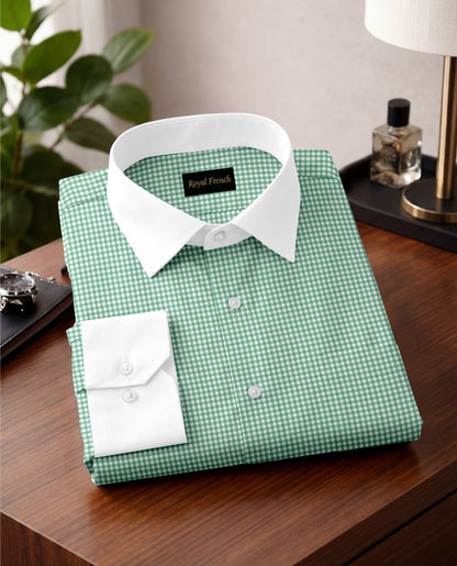 Advero Mint Green  With White Cuff Caller Classic Shirt