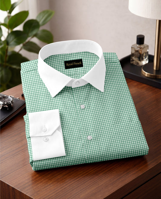 Advero Mint Green  With White Cuff Caller Classic Shirt