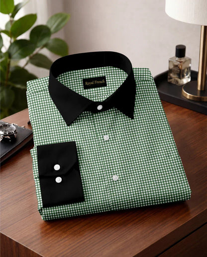 Advero Green Line With Black Cuff Caller Classic Shirt