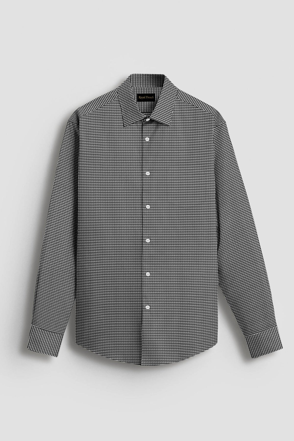 Advero Micro Check Contrast Premium Black Plane Shirt