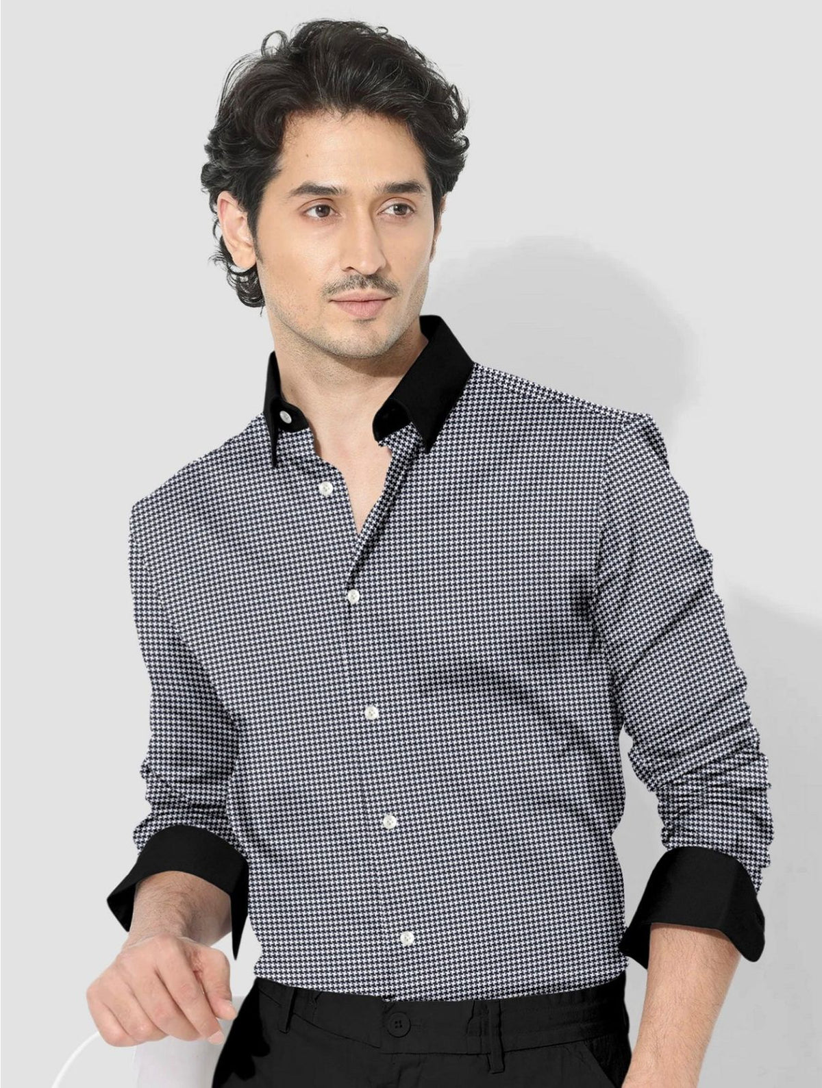 Advero Micro Check Contrast Premium Shirt