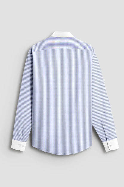 Advero Blue Line With White Cuff Collar Classic Shirt