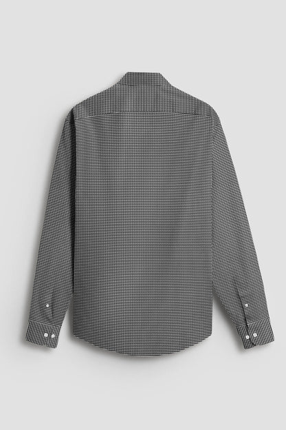 Advero Micro Check Contrast Premium Black Plane Shirt