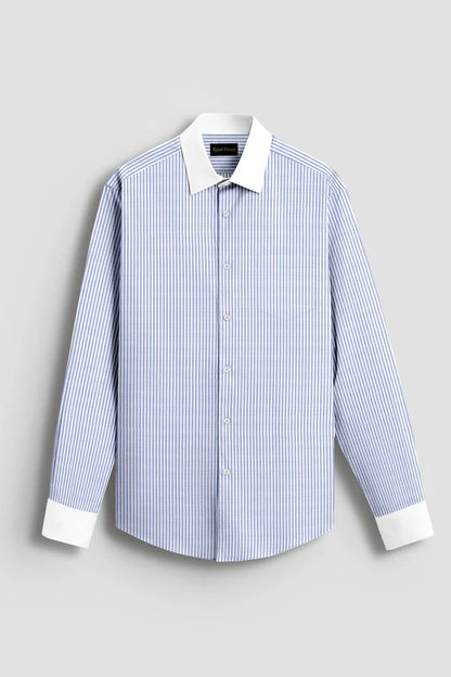 Advero Blue Line With White Cuff Collar Classic Shirt
